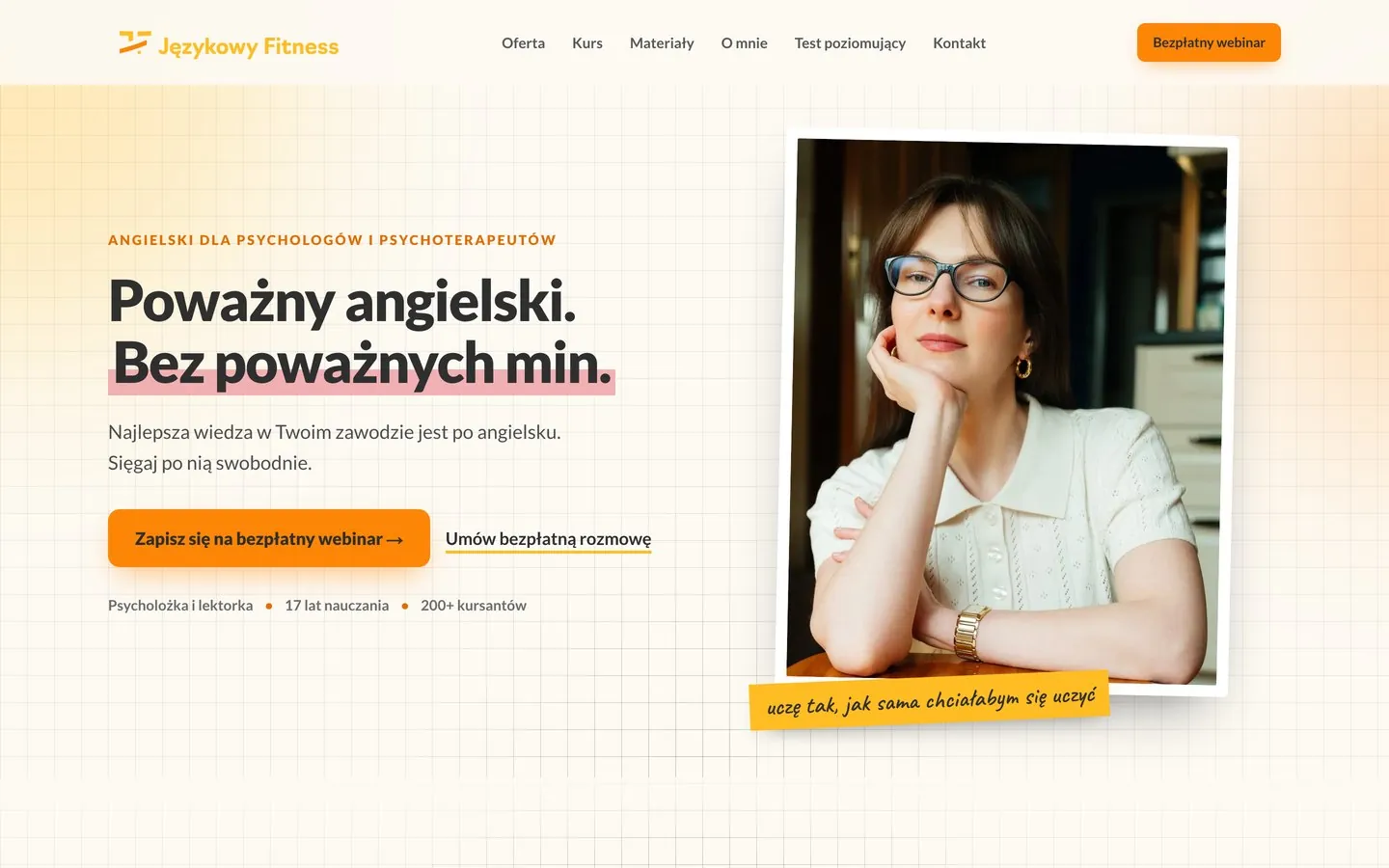 Landing page Językowy Fitness